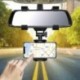 Fekete szín - Autós visszapillantó tükörre szerelhető autós telefon tartó Navigációs GPS állvány Összehajtható