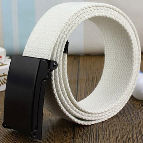 Szín: fehér 116cm - Férfi női farmer öv katonai nylon állítható öv kültéri utazási taktikai deréköv fém uniszex