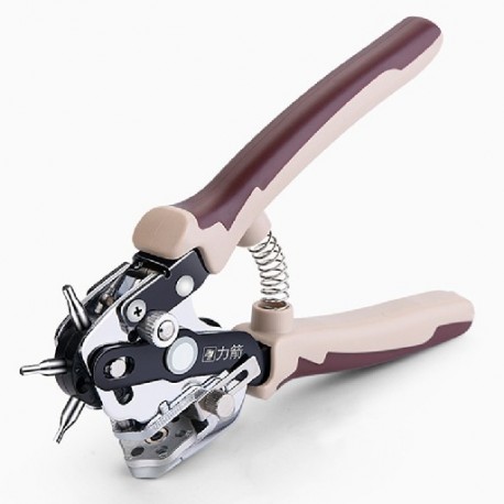 Szín: 6 az 1-ben - Többcélú övlyukasztó fogó Bőr öv óraszíj lyukasztógép lyuk 2,0-4,5 mm-es háztartási