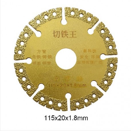 Szín: 115mm - 100/115/125 mm gyémánt vas fűrészlap keményforrasztó vas vágótárcsa fém levágott kerék sarokcsiszoló