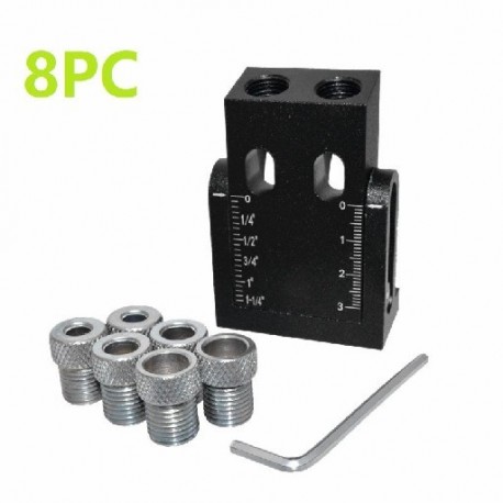 Szín: 8 DB - 8 DB Lyukkereső Jig Kit 15 fokos szögű fúróvezető-kereső Famegmunkálási fúrólyukasztó-kereső falemez