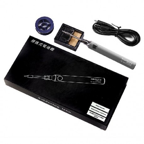 Szín: Szürke - 5V 8W tápellátású forrasztópáka hordozható vezeték nélküli forrasztópáka készlet USB