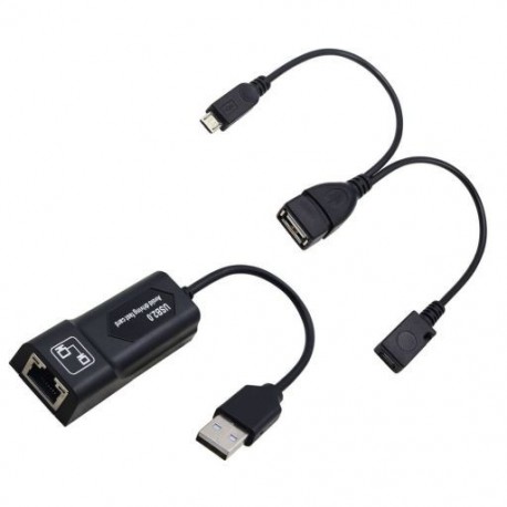 USB 2.0 – RJ45 adapter/ 2X Mirco USB kábel LAN Ethernet adapter Amazon Fire TV 3 vagy Stick GEN 2 számára