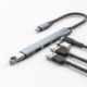 Szín: Szürke - USB 3.0 USB C hub 5IN1 Multi Splitter Adapter Type-C konverter PD-hez USB-C USB2.0 USB 3.0 Töltés Macbook Pro