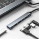 Szín: Szürke - USB 3.0 USB C hub 5IN1 Multi Splitter Adapter Type-C konverter PD-hez USB-C USB2.0 USB 3.0 Töltés Macbook Pro