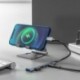 Szín: Szürke - USB 3.0 USB C hub 5IN1 Multi Splitter Adapter Type-C konverter PD-hez USB-C USB2.0 USB 3.0 Töltés Macbook Pro
