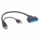 Szín: USB2.0 - SATA - SATA - USB 3.0/2.0 - 7 15 tűs kábelek Külső tápellátás 2,5 Ssd HDD merevlemez SSD átalakító