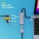 Szín: Szürke - C típusú HDMI-kompatibilis USB2.0 többfunkciós, négy az egyben HUB adapter PD töltés hordozható fém