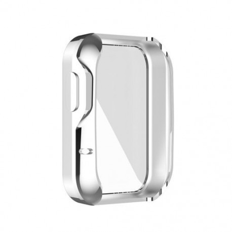 Szín: ezüst - TPU színes óravédő tok képernyővédő védőborító bőrhéj Xiaomi Mi Watch Lite Redmi