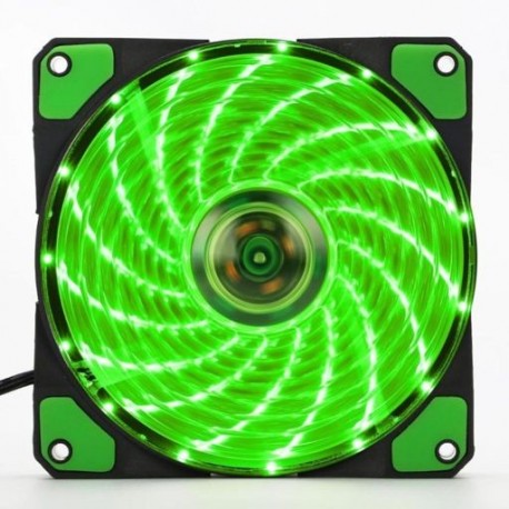 Penge színe: zöld ZB243803 - 120 mm-es LED Ultra Silent Számítógépház Ventilátor 15 LED 12V CPU hűtőborda Cooler