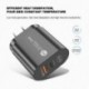 Csatlakozó típusa: Fekete US Plug - USB PD 20W USB töltő gyorstöltő QC 3.0 gyors telefon fali töltő adapter iPhone 13 12