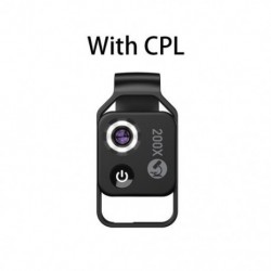 Szín: fekete, CPL-lel - 200X nagyítású mikroszkóp lencse CPL mobil LED Light mikro zsebes makró lencsékkel iPhone Samsung