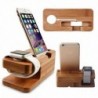 Töltő dokkoló állvány bambusz alap töltő tartó Apple Watch iWatch iPhone Bamboo készülékhez