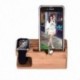 Töltő dokkoló állvány bambusz alap töltő tartó Apple Watch iWatch iPhone Bamboo készülékhez