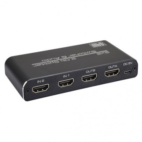 2x2 mátrixkapcsoló elosztó támogatás PCM2, 5.1CH, DTS5.1, D-TrueHD HDMI-kompatibilis kapcsoló 2x2 támogatás HDCP