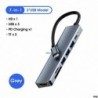 Szín: TF SD 7 portok - C típusú HDMI-kompatibilis USB Hét az egyben több interfész HUB Hub Hordozható fémadapter Multi