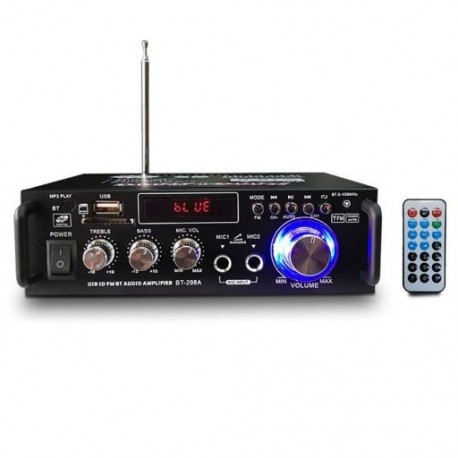 12V/220V BT-298A 2CH LCD kijelző Digitális HIFI Audio sztereó teljesítményerősítő Bluetooth-kompatibilis FM rádió