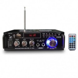12V/220V BT-298A 2CH LCD kijelző Digitális HIFI Audio sztereó teljesítményerősítő Bluetooth-kompatibilis FM rádió