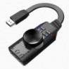 Fekete szín - OUTAD külső USB hangkártya sztereó mikrofon hangszóró fejhallgató audio jack 3,5 mm-es kábeladapter