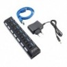 Szín: 7 portos EU-val - USB Hub 3.0 Hub USB 3 0 Multi USB Splitter USB 3 Hab Használja Tápadapter USB 2.0 Hub 4/7 port