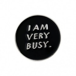 Fém színe: XZ2722 - Fogalmam sincs, hova megyek Zománcozott Pin Egyedi Fekete Kerek Bross Jelvény Táska Ing hajtóka Csat