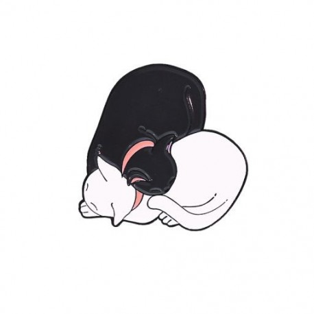 Fém színe: CC591 - Édes, mint egy angyal macska zománctű ölelkező pár csontváz csont fekete fehér macska állat bross