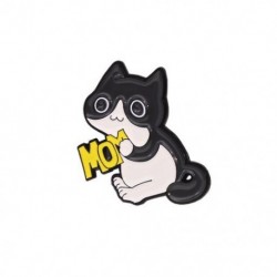 Fém színe: CC592 - Édes, mint egy angyal macska zománctű ölelkező pár csontváz csont fekete fehér macska állat bross