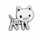Fém színe: CC1763 - Édes, mint egy angyal macska zománctű ölelkező pár csontváz csont fekete fehér macska állat bross
