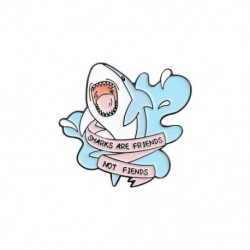 Fém színe: XZ3067 - Shark are Friends Zománctű Egyedi Shark Week Banán Szörföző Bross Táska Csuklótű Szórakoztató