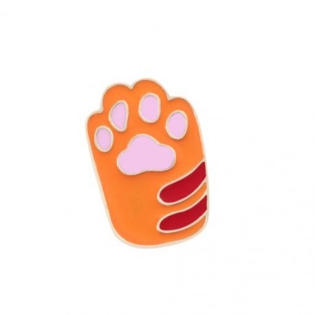 Fém színe: XZ831 - 1db Aranyos Rajzfilm Macska Színes Lábtűk Akril Jelvények Bross hajtóka Pin Női Ruhák A Hátizsákon