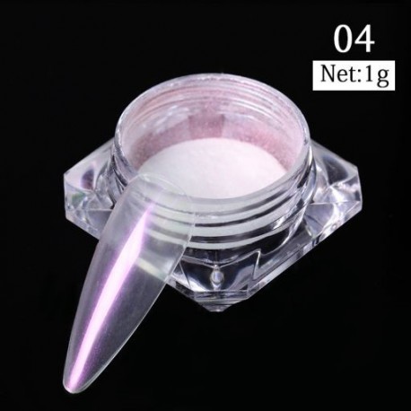 Szín: B004 - Shell Pearl körömpor pigment tükör fehér dörzsölés a körmön Csillogó por Króm Aurora manikűr
