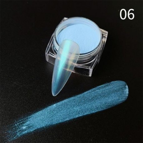 Szín: C006 - Shell Pearl körömpor pigment tükör fehér dörzsölés a körmön Csillogó por Króm Aurora manikűr