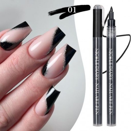 Szín: NDP01 - Fluoreszkáló színű körömlakk toll tavaszi nyár festés gél Graffiti hullám rajzolás csík vonal ecset