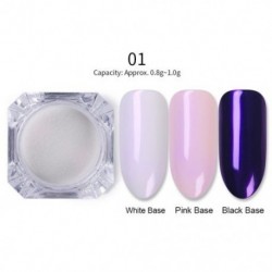 Szín: Szín 1 - 1g Pearl Powder Nail Art Glitter Mirror Effect Króm Pigment UV Gél Lakk szikrázó Dip Dust Barkács