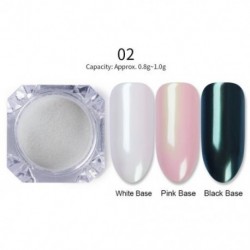 Szín: 2-es szín - 1g Pearl Powder Nail Art Glitter Mirror Effect Króm Pigment UV Gél Lakk szikrázó Dip Dust Barkács