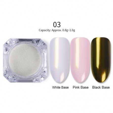 Szín: 3 - 1g Pearl Powder Nail Art Glitter Mirror Effect Króm Pigment UV Gél Lakk szikrázó Dip Dust Barkács