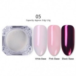 Szín: 5-ös szín - 1g Pearl Powder Nail Art Glitter Mirror Effect Króm Pigment UV Gél Lakk szikrázó Dip Dust Barkács