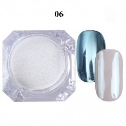 Szín: 6-os szín - 1g Pearl Powder Nail Art Glitter Mirror Effect Króm Pigment UV Gél Lakk szikrázó Dip Dust Barkács