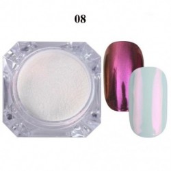 Szín: 8-as szín - 1g Pearl Powder Nail Art Csillogó Tükör hatás Króm Pigment UV Gél Lakk szikrázó Dip Dust Barkács