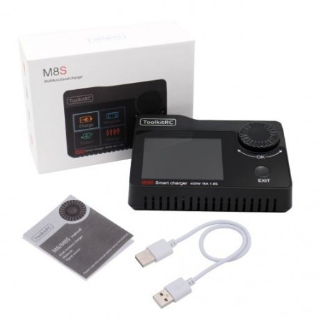 Szín: M8S - ToolkitRC M8S 400W 18A 2,4 TFT színes LCD képernyő Balance töltő kisütő 1S - 8S Lipo Rc Racing Drone