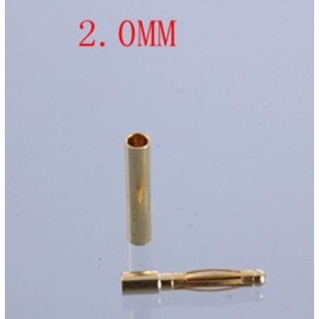 Szín: 2,0 mm - 40db/tétel 2,0mm 3,0mm 3,5mm 4,0mm 5,5mm 6,0mm 8,0mm Gold Bullet Banana csatlakozódugó ESC Lipo RC