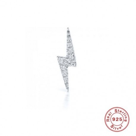 ezüst 1db - 1 db 925 sterling ezüst fülbevaló nőknek Villám egyszerű szimbólum ló szem piercing fülbevaló ékszer
