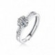 5 - Luxus 1CT moissanite halo gyűrű cirkon burkolt, gyémánt esküvői négyzet alakú gyűrű 925 ezüst ékszer nőknek