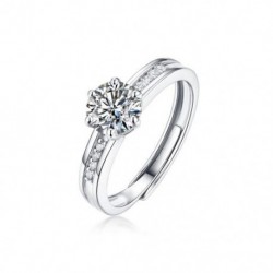 5 - 1CT Moissanite gyémánt gyűrű Eternity 925 sterling ezüst esküvői szalag, luxus labor ujjgyűrűkkel