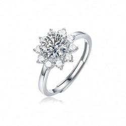 2 - 1CT Moissanite Gyémánt Gyűrű Pass Test Állítható Nyitott Méret Örök Gyűrű Sterling Ezüst 925 Anillos Mujer