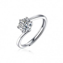 3 - 1CT Moissanite Gyémánt Gyűrű Pass Test Állítható Nyitott Méret Eternity Gyűrű Sterling Ezüst 925 Anillos Mujer