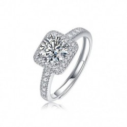 9 - 1CT Moissanite Gyémánt Gyűrű Pass Test Állítható Nyitott Méret Örök Gyűrű Sterling Ezüst 925 Anillos Mujer