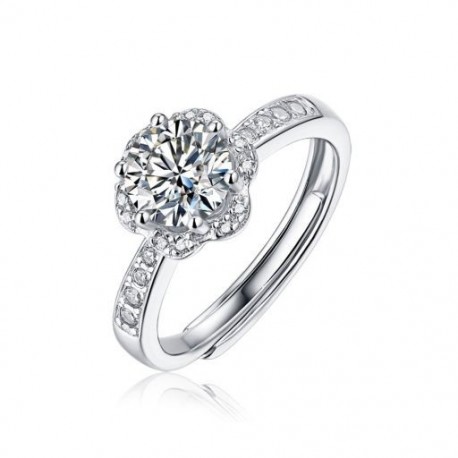 10 - 1CT Moissanite Gyémánt Gyűrű Pass Test Állítható Nyitott Méret Eternity Gyűrű Sterling Ezüst 925 Anillos Mujer