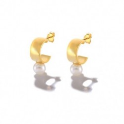1 - C alakú Pendientes Plata 925 fülbevaló női fülbevaló kerek gyöngy piercing Oreille anya ajándék 2022 trend