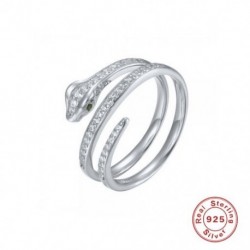 Ezüst - Luxus gyémánttal kirakott kígyógyűrű 925 Sterling ezüst Anillos arany gyűrűk nőknek Luxus finom ékszer Bague